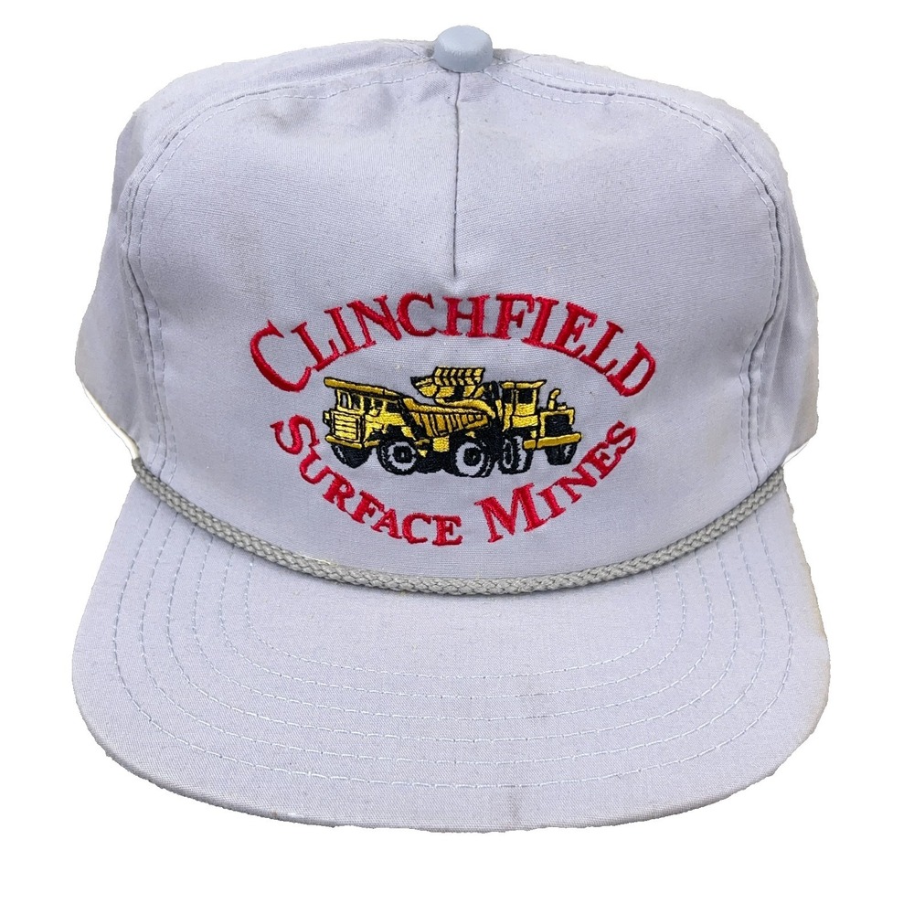 Vintage Clinchfield Surface Mine Hat Cap‎ Snapback Trucker Rope USA 80s 90s Coal